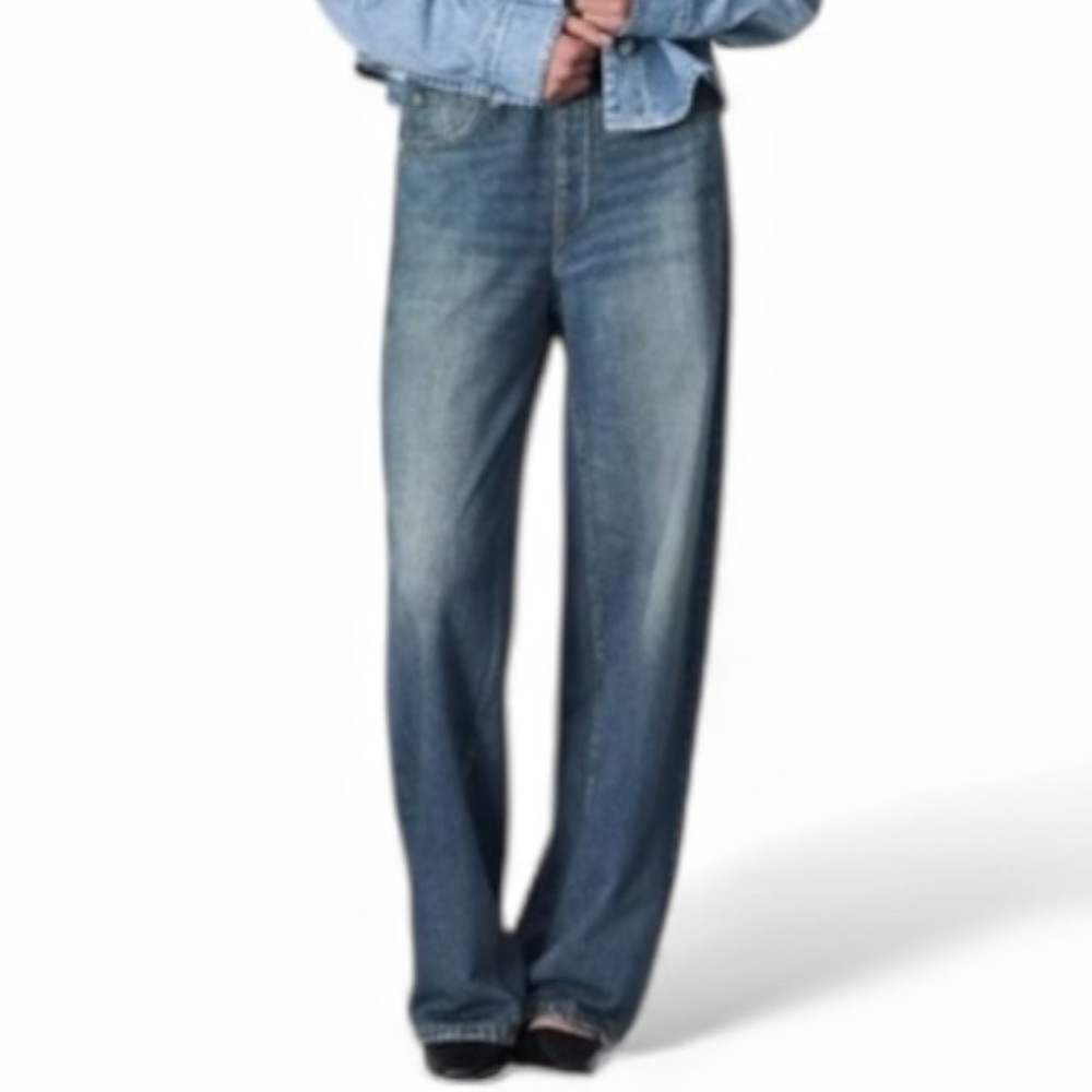 MILA ROSABELLA Distressed Classic Blue Women's Sweatpants Faux Jeans Look S